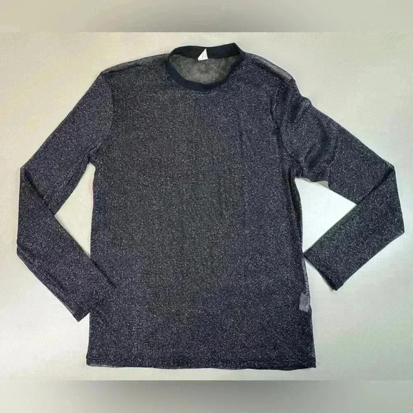 WhimsiGoth Mesh Longsleeve Sheer Shirt Women’s Medium Fairy Shimmer Black Y2K - Picture 4 of 11